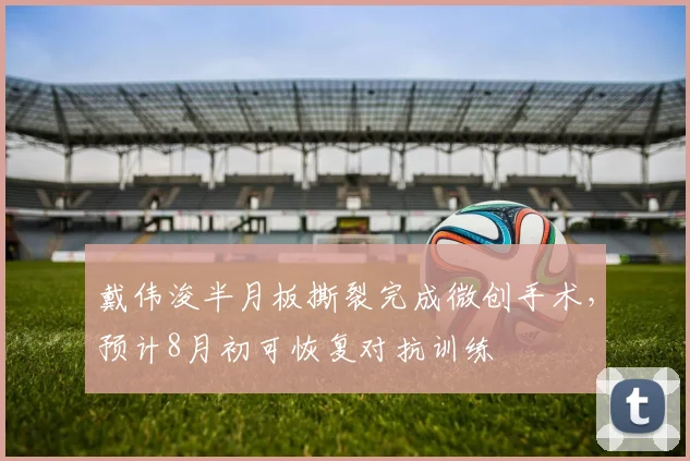 戴伟浚半月板撕裂完成微创手术，预计8月初可恢复对抗训练